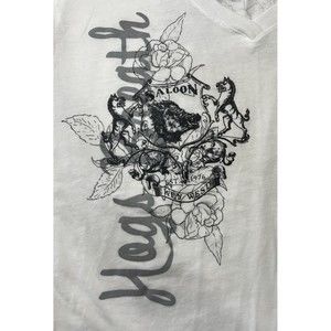 NWOT WMS/Jrs Size L V-Neck Short Sleeve Hogs Breathe Saloon Key West, Florida